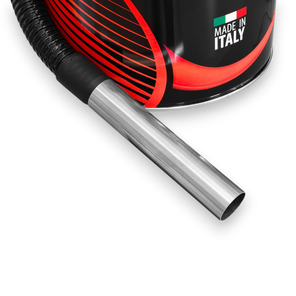 Aspiracenere elettrico 1000w capacità 18 litri fusto acciaio filtro lavabile tubo flessibile 1m per stufe e caminetti