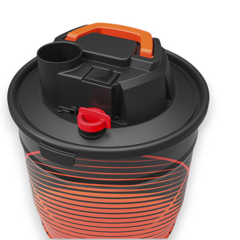 Aspiracenere elettrico 1000w capacità 18 litri fusto acciaio filtro lavabile tubo flessibile 1m per stufe e caminetti