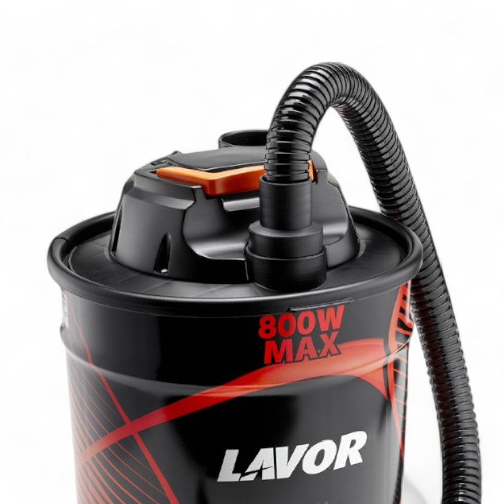 Aspiracenere elettrico 800w con funzione soffiatore serbatoio 18 litri motore silenziato doppio isolamento fusto in acciaio