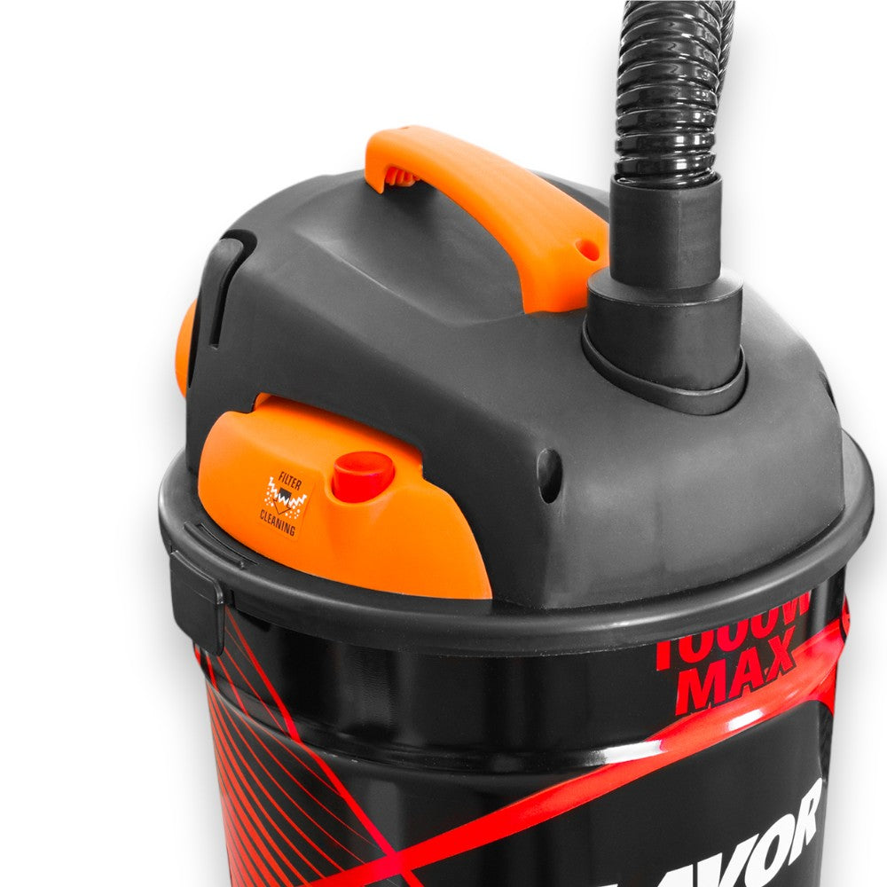 Aspiracenere elettrico potente silenzioso scuotifiltro capienza 18 litri 800 watt fusto acciaio filtro lavabile