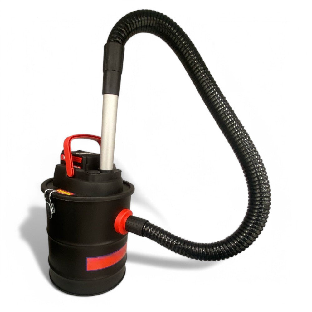 aspiracenere a batteria 18v con serbatoio acciaio lt12 filtro hepa e motore 110w per cenere max 40 gradi senza batteria
