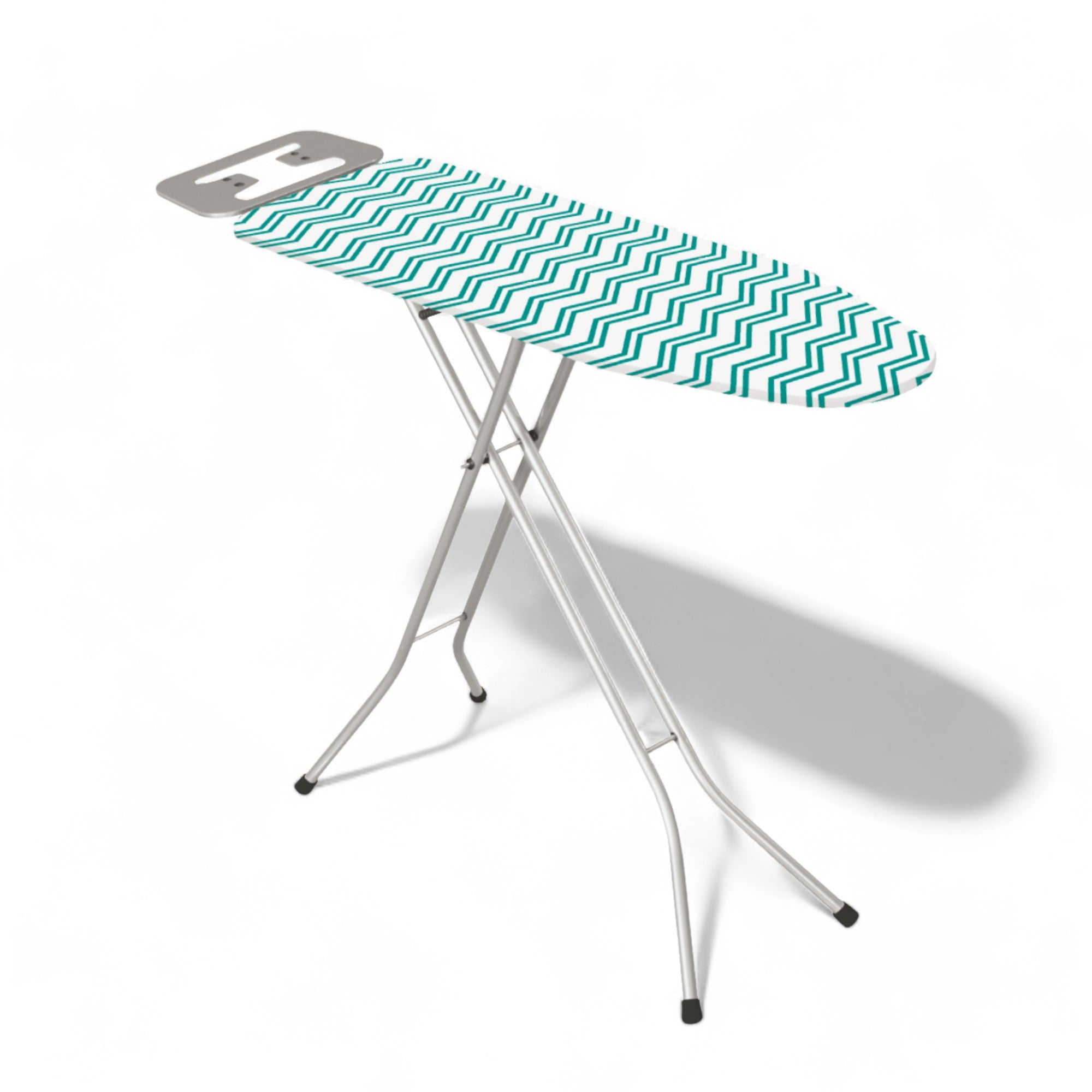 Asse da stiro regolabile cm 105x30 con ripiano in acciaio traspirante portaferro verniciato e piedini antiscivolo