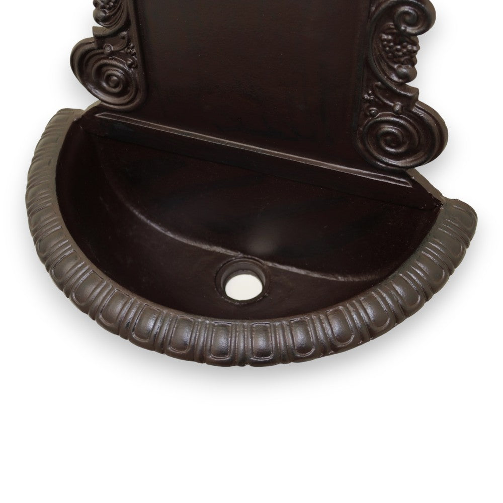 Fontana in ghisa antracite a parete per esterno 41x21xH78 cm