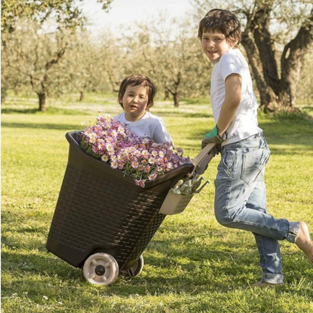 Carriola carrello multiuso kart per esterno giardino 59x50xH72 cm 76 lt