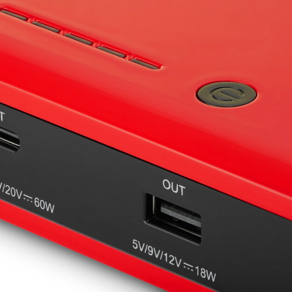 Avviatore di emergenza per auto power bank drive 9000 mAh con torcia e attacchi USB