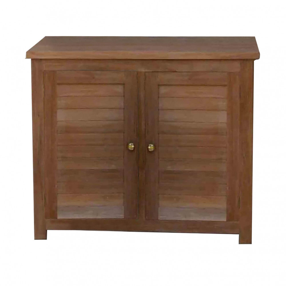 Mobile da esterno o interno in legno massiccio di teak con 2 ante e ripiano interno Western