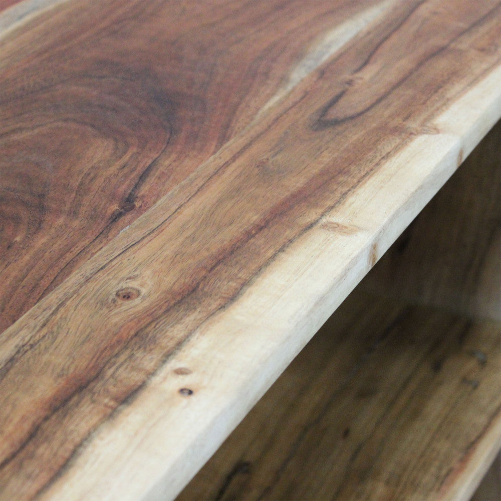 Mobile porta TV in legno di acacia con 2 ante e 2 ripiani Nister