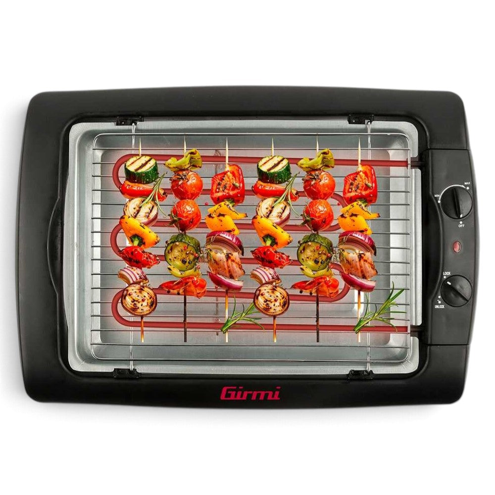 Barbecue elettrico 2000W con griglia in acciaio corazzato e termostato regolabile BQ12