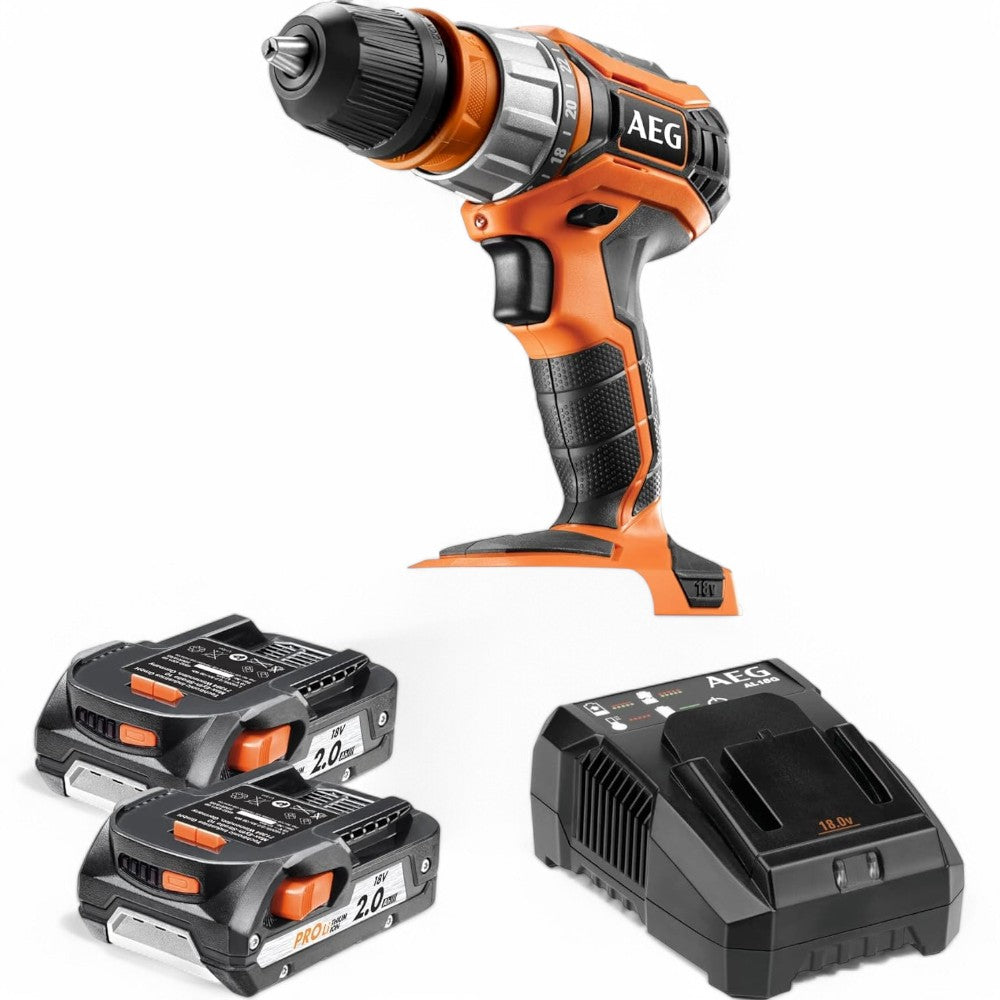batteria di ricambio per utensili compatibile aeg 18v-2.0 ah agli ioni di litio adatta caricabatterie