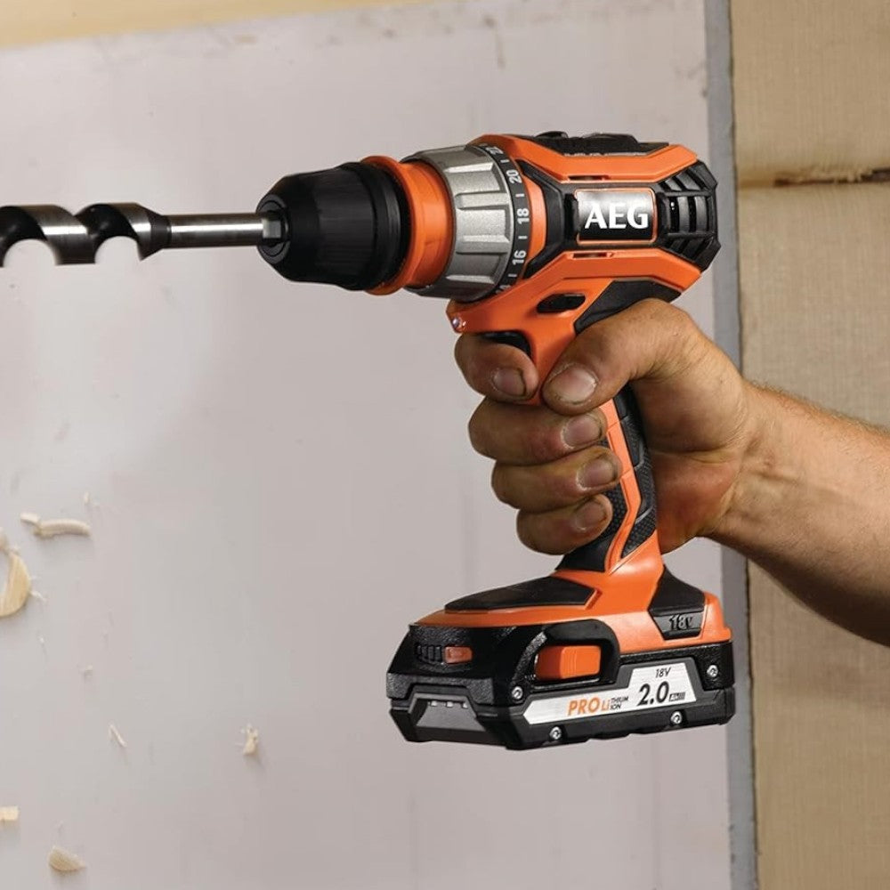 batteria di ricambio per utensili compatibile aeg 18v-2.0 ah agli ioni di litio adatta caricabatterie