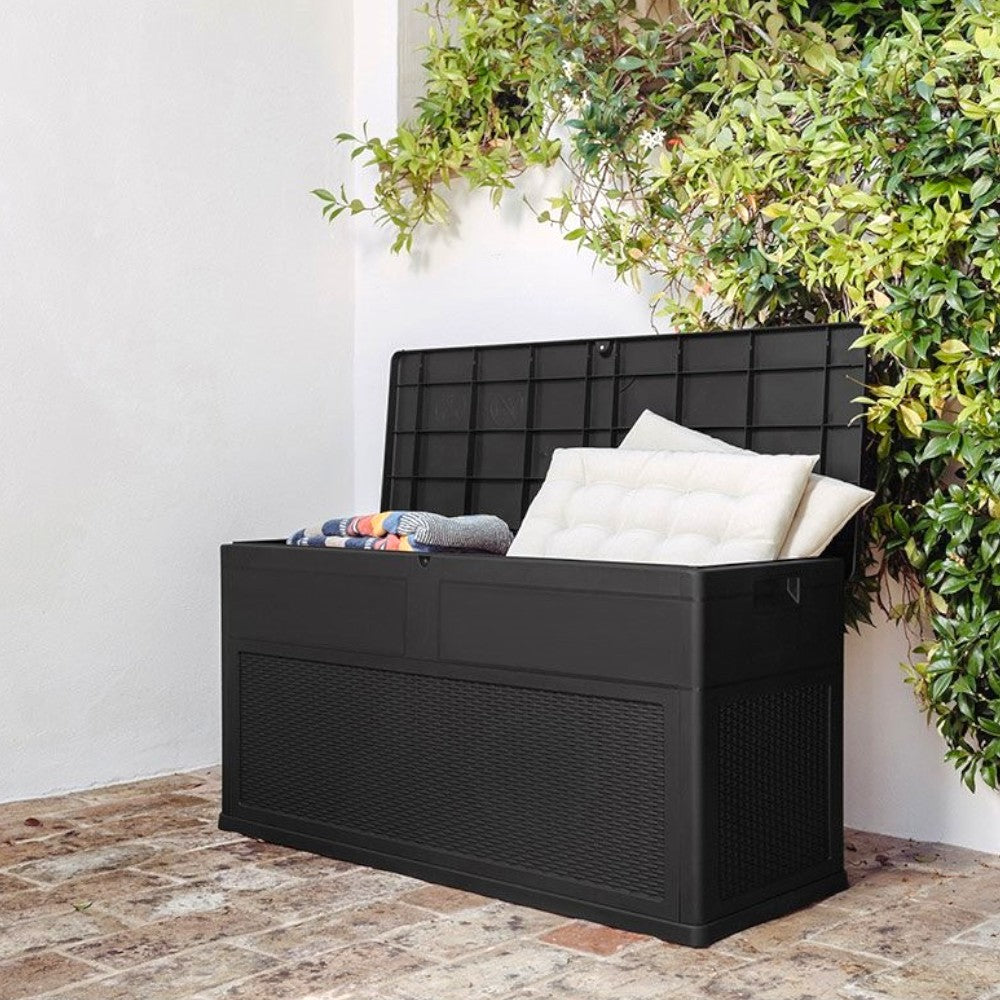 Baule da esterno multiuso contenitore panca cassapanca in plastica da giardino Toomax