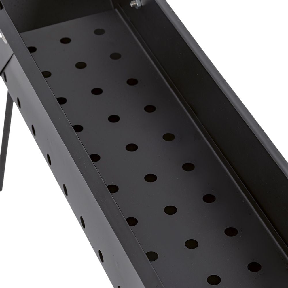 barbecue a carbonella portatile richiudibile cm 80x14x65h in ferro verniciato con piedini stabili per cottura spiedini