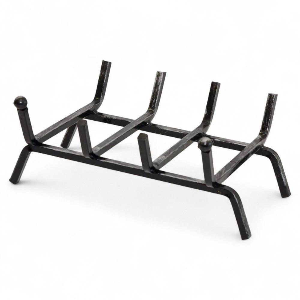 Brucialegna in ferro con sfera 4 barre per camino 40x30xH15 cm