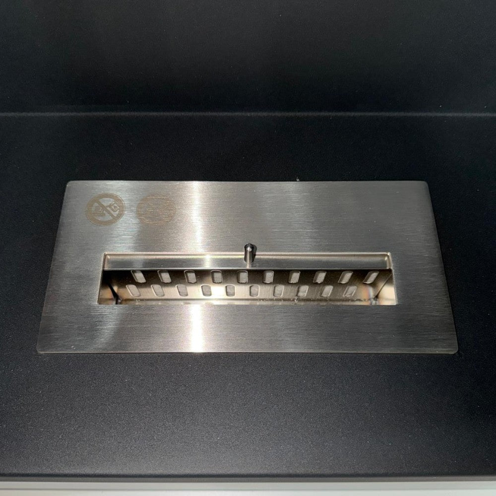 Caminetto camino a bioetanolo ecologico bianco da appoggio a terra cm 86x30x77h