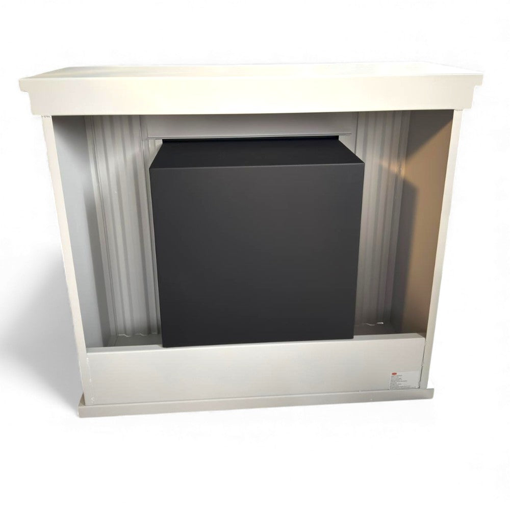 Caminetto camino a bioetanolo ecologico bianco da appoggio a terra cm 86x30x77h