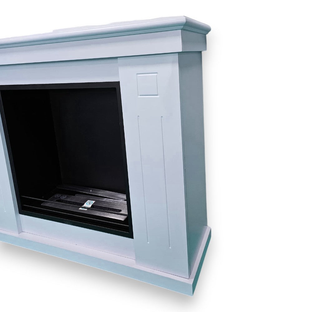 Camino a bioetanolo design moderno con struttura in legno lavorato e serbatoio 1,7 litri Lesina