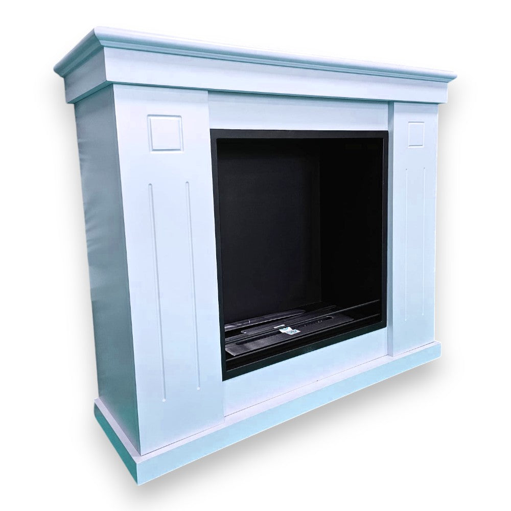 Camino a bioetanolo design moderno con struttura in legno lavorato e serbatoio 1,7 litri Lesina