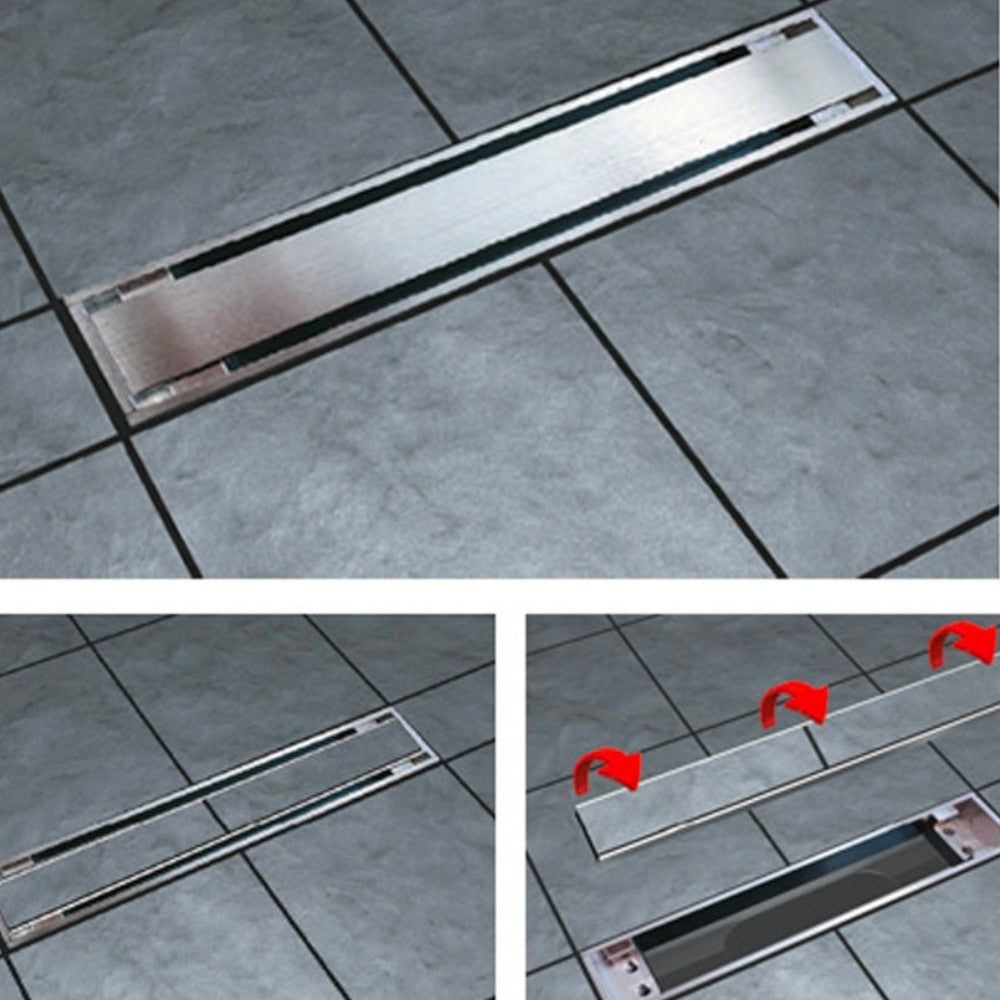 Canalina doccia griglia in alluminio con coperchio metallico Canalissima