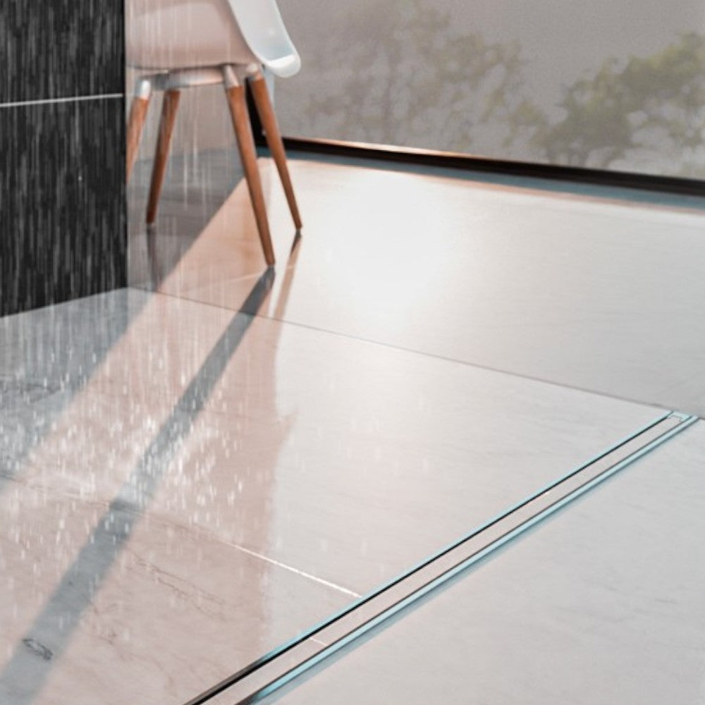 Canalina doccia griglia in alluminio con coperchio metallico Canalissima