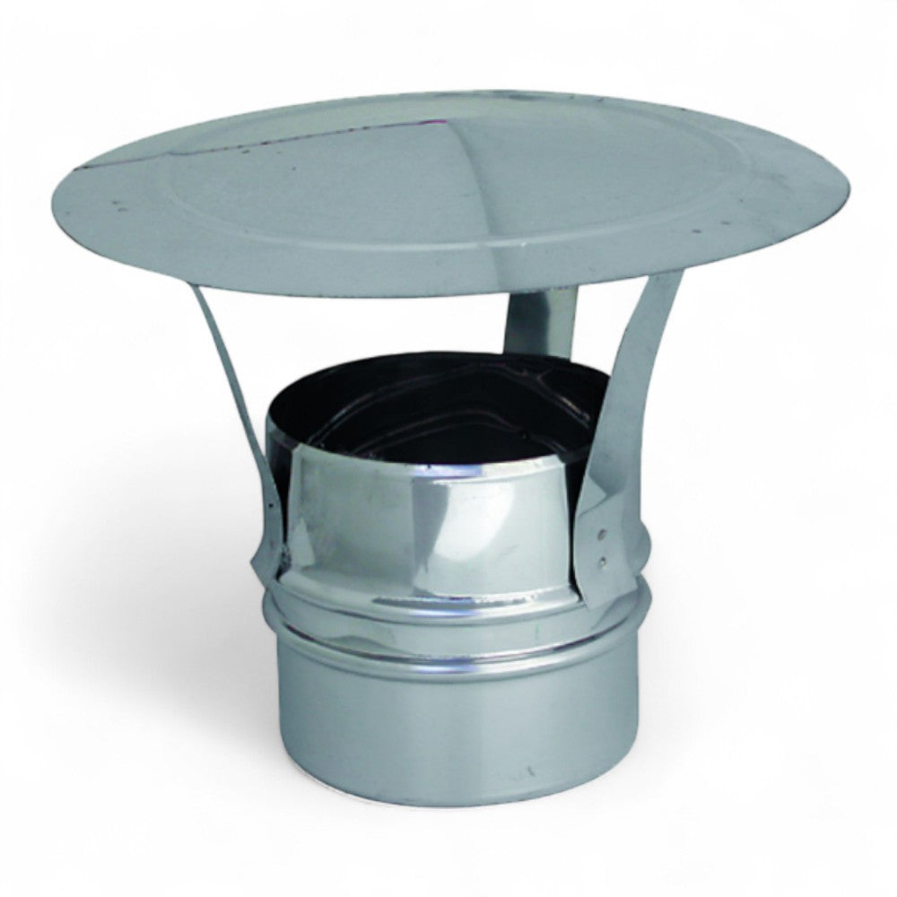 Fumaiolo in acciaio zincato a cappello cinese tondo attacco maschio