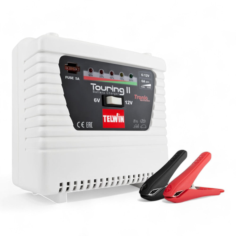 caricabatterie portatile 60w 6 12v 4 5a per accumulatori piombo con protezione sovraccarico e inversione polarità led