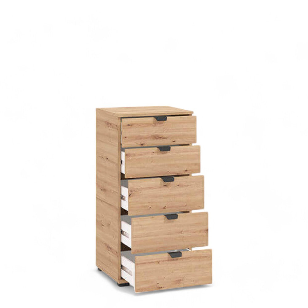 Mobile cassettiera Duero rovere chiaro artigiano truciolare bilaminato dimensioni 45x40x95 cm arredamento moderno casa