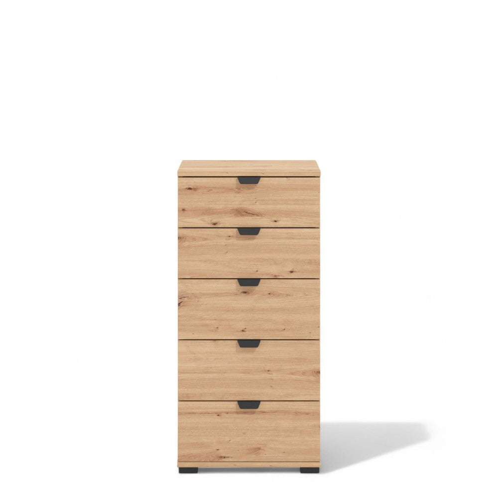 Mobile cassettiera Duero rovere chiaro artigiano truciolare bilaminato dimensioni 45x40x95 cm arredamento moderno casa