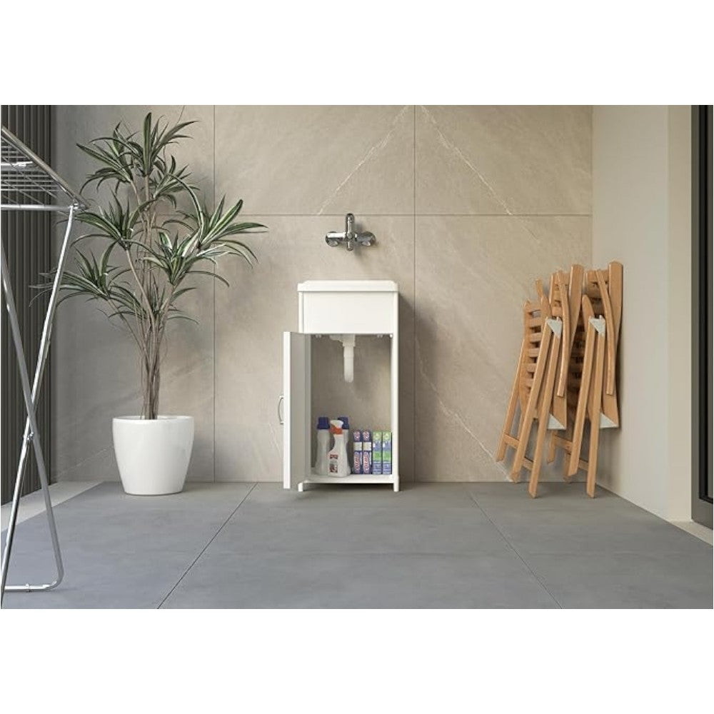 Lavatoio bagno a muro e struttura in resina per esterno e interno 40x40xH78 cm