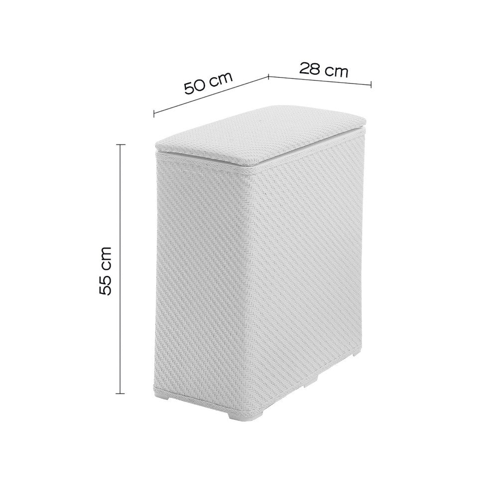 Portabiancheria cesta casalinga a scatola in resina 50x28xH55 cm Ambrogio