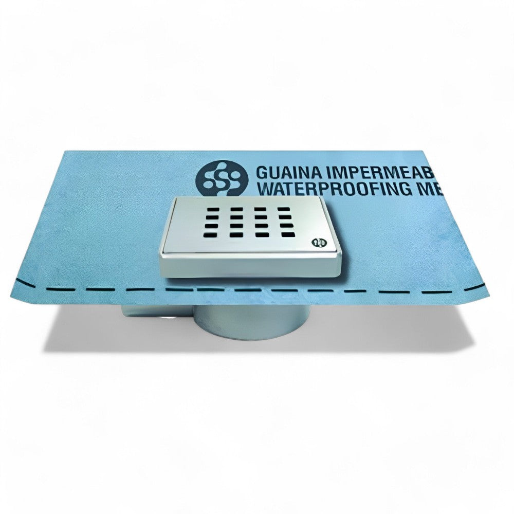 Chiusino doccia regolabile sifonato 10x10 cm con guaina idrorepellente materiale abs e acciaio inox installazione semplice