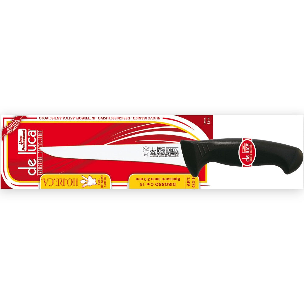 Coltello disosso acciaio inox lama temperata 3 mm manico ergonomico polipropilene antiscivolo cucina