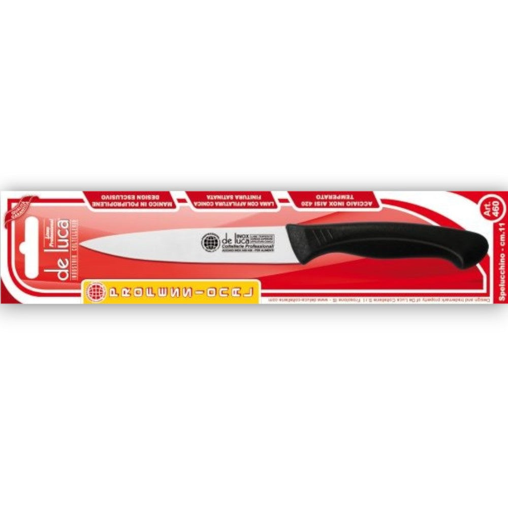 Coltello spelucchino cucina lama acciaio inox 11 cm manico ergonomico polipropilene antiscivolo resistente