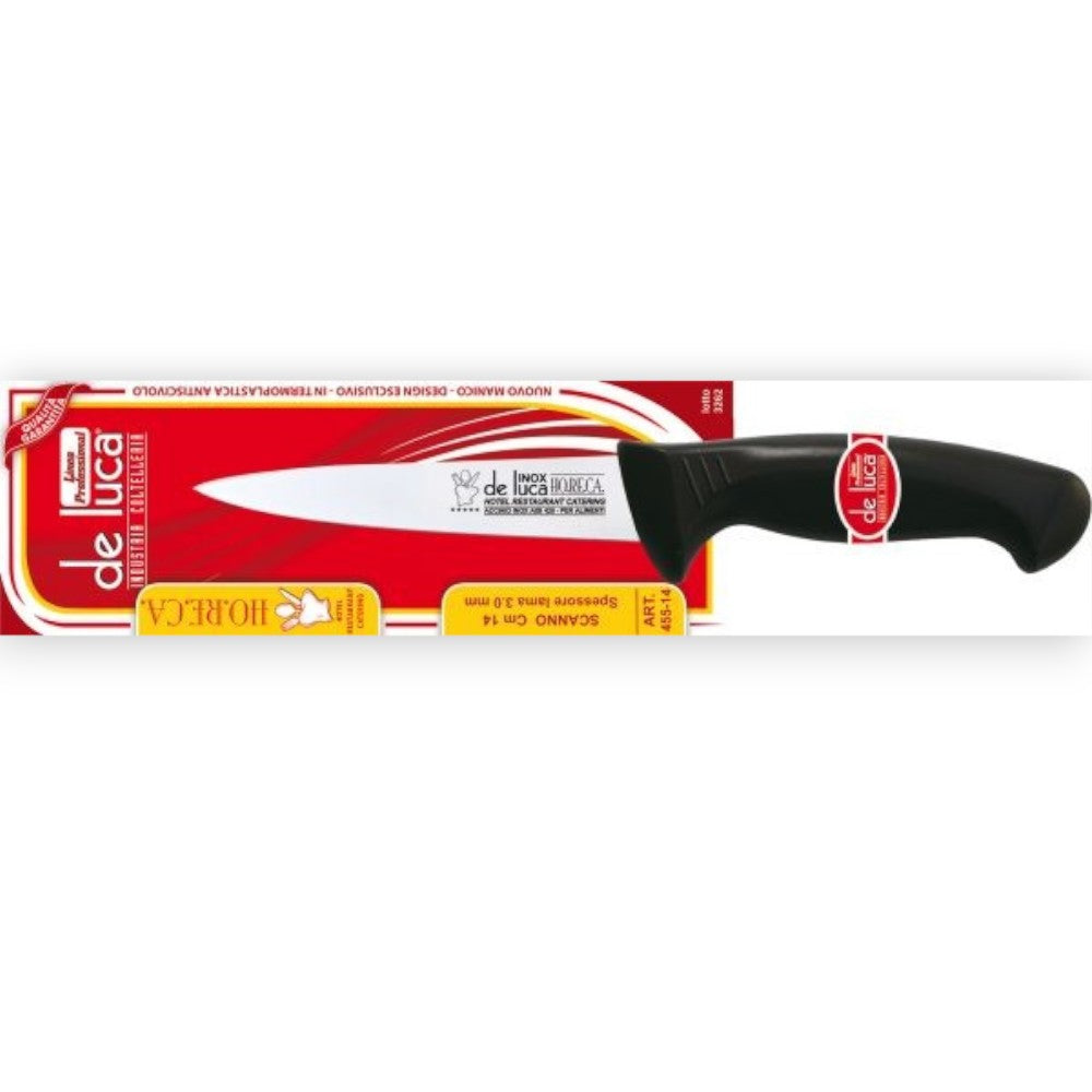 Coltello da scanno lama acciaio inox temperato spessore 3 mm manico ergonomico in polipropilene antiscivolo