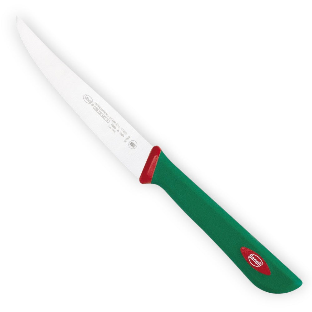 Coltello professionale da cucina con lama 12 cm seghettata per pomodoro e pane Sanelli