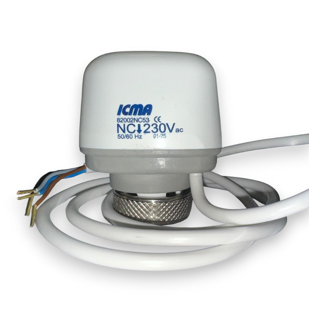 Comando elettrotermico con microinterruttore per valvole di zona 230v con chiusura automatica