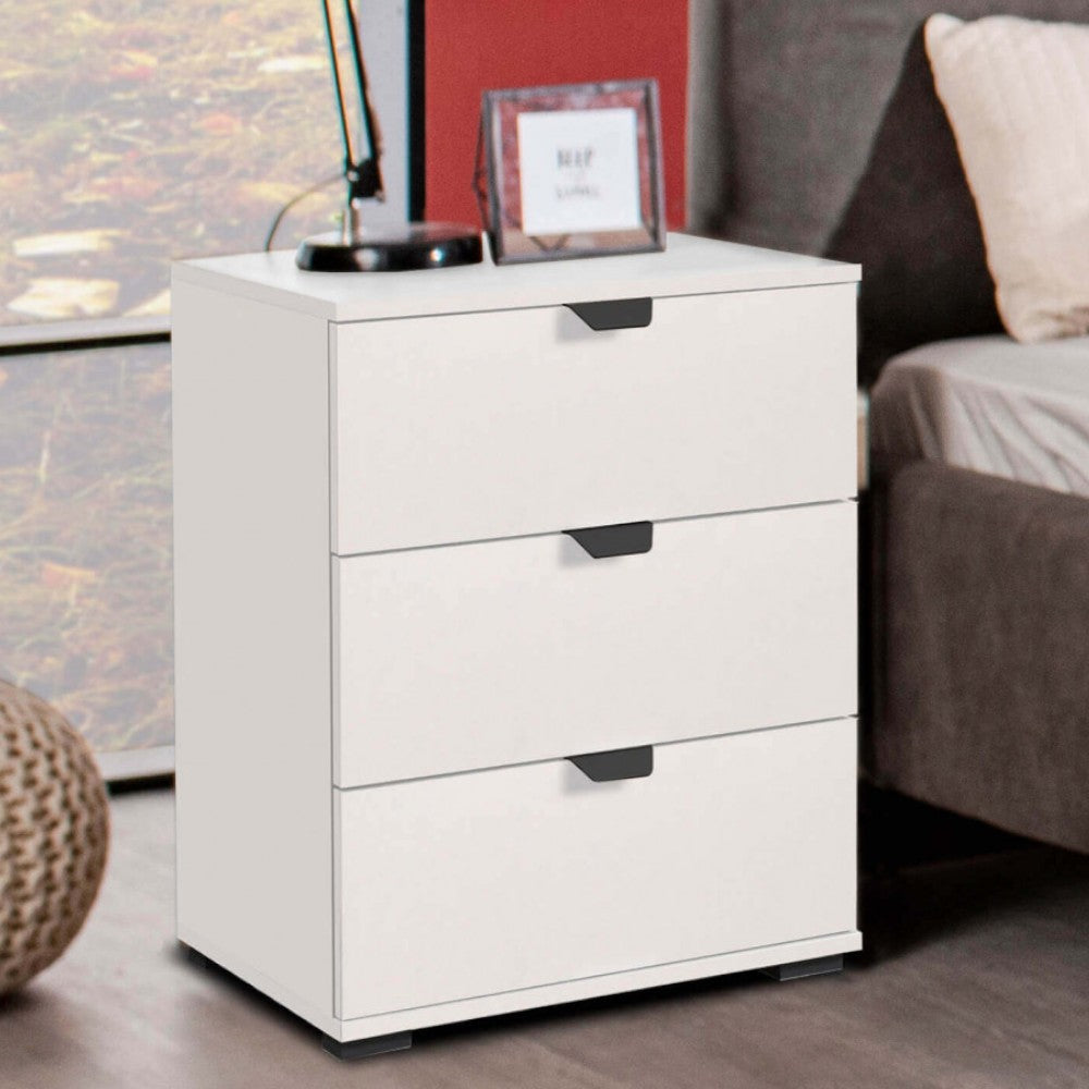 Comodino bianco opaco truciolare bilaminato dimensioni 45x40x63 cm ideale per arredamento moderno e classico