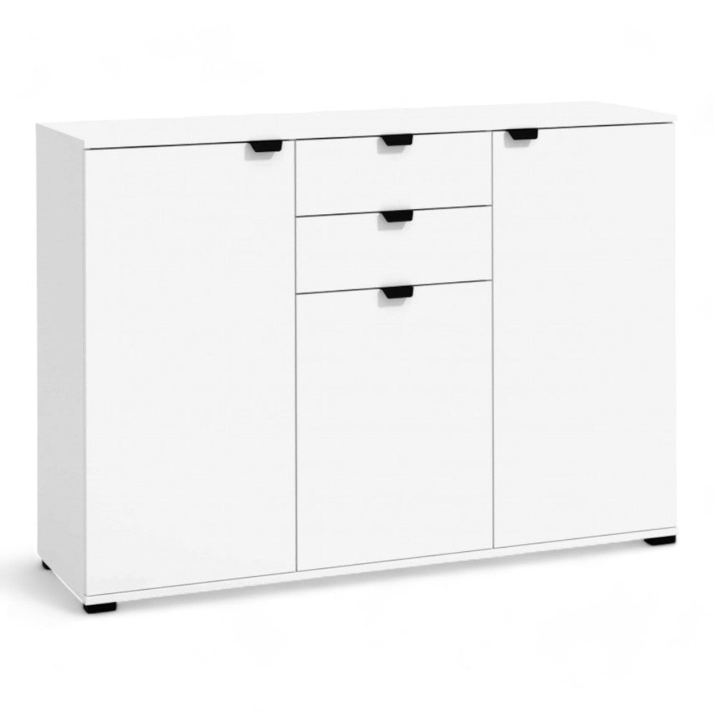 Mobile soggiorno bianco opaco 135x40x95 cm in truciolare bilaminato ideale per arredare con stile e funzionalità