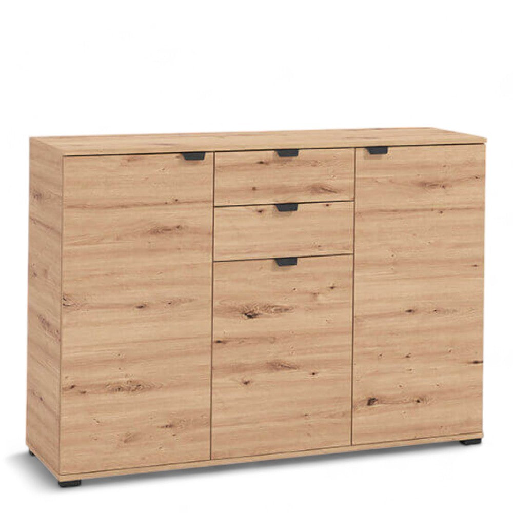 Mobile soggiorno Duero rovere chiaro artigianale in truciolare bilaminato dimensioni 135x40x95 cm elegante e moderno