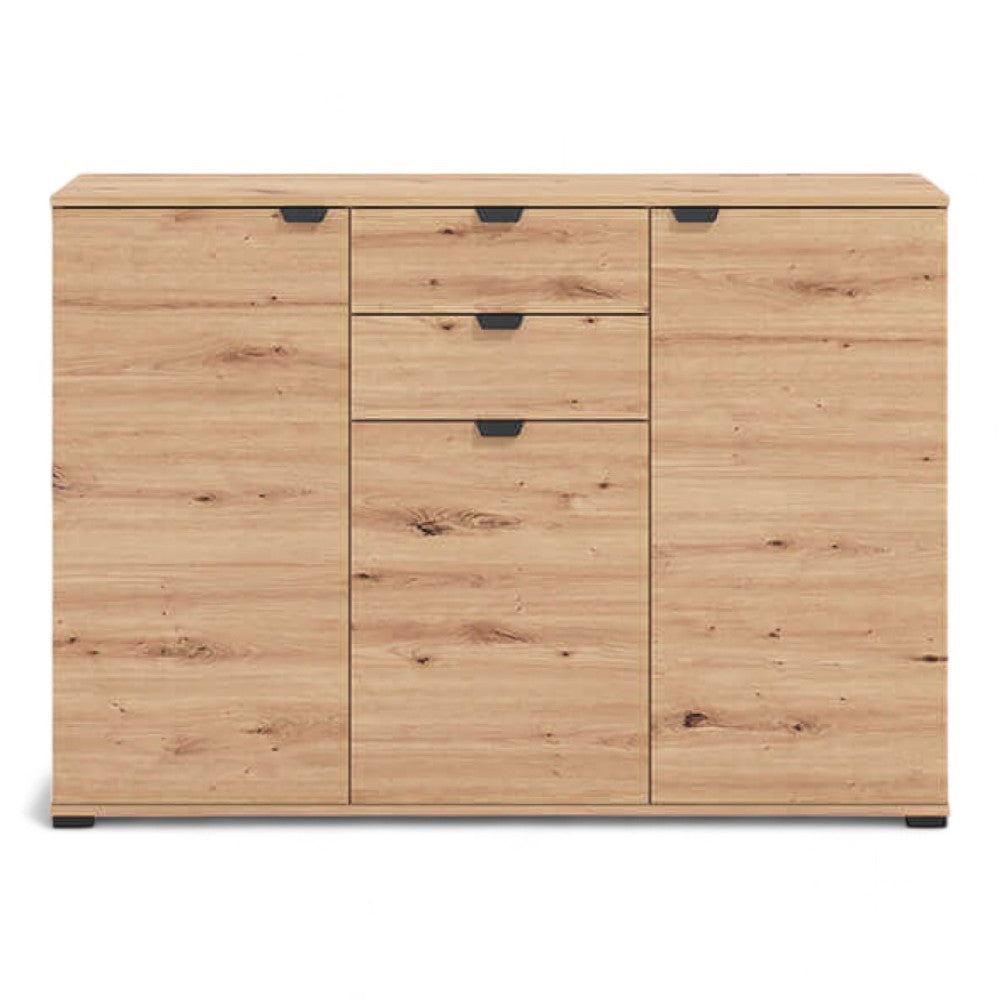 Mobile soggiorno Duero rovere chiaro artigianale in truciolare bilaminato dimensioni 135x40x95 cm elegante e moderno