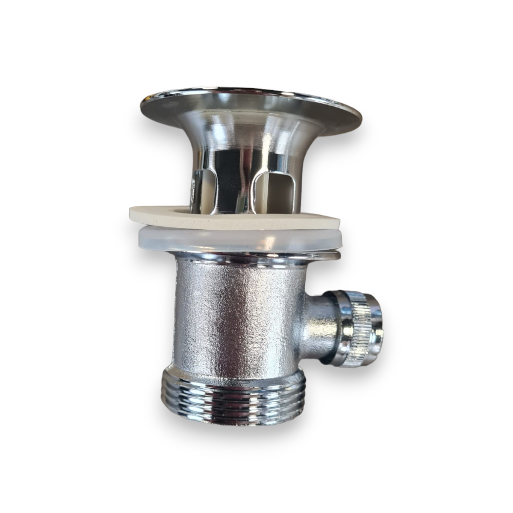 Rubinetto miscelatore in ottone cromato con piletta e tubi flessibili Agliaia