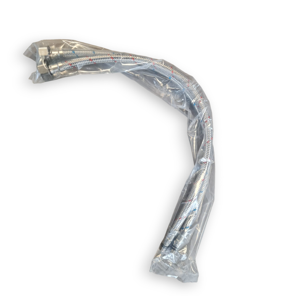 Rubinetto miscelatore in ottone cromato con piletta e tubi flessibili Agliaia