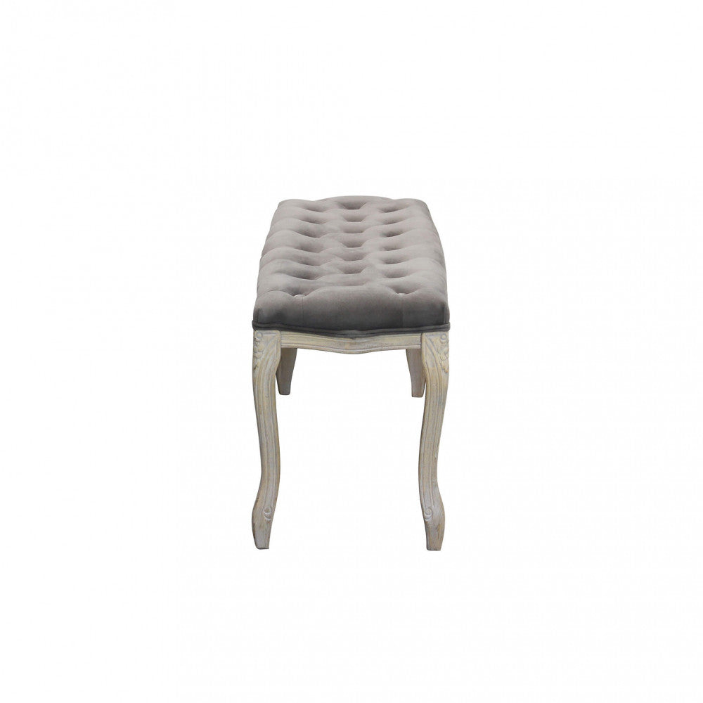 Panca da interno in legno e velluto con design moderno 110x36xH47 cm