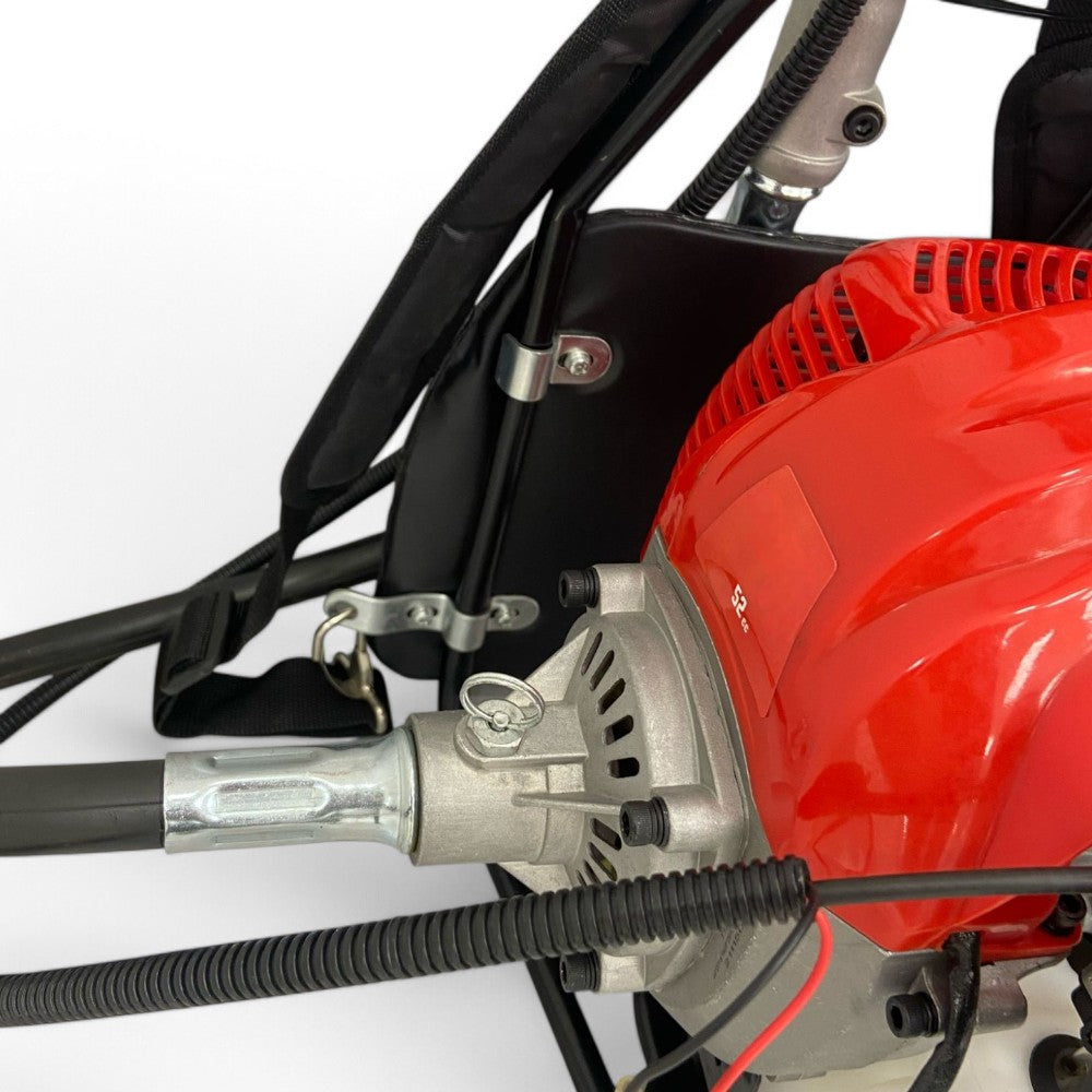 Decespugliatore scoppio 52cc potenza 1450W motore 2 tempi antivibrante accensione elettronica easy start serbatoio 12L