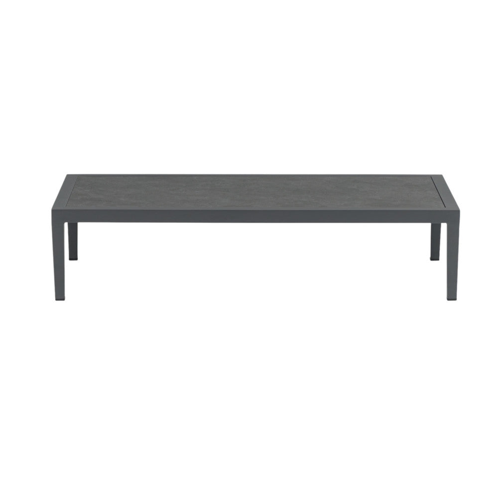 Salotto due posti con cuscini struttura in alluminio verniciato antracite e rivestimento in corda Margot