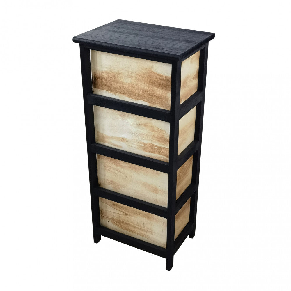 Mobiletto in legno con 4 cassetti 34x25xH77 cm fisso per interno casa