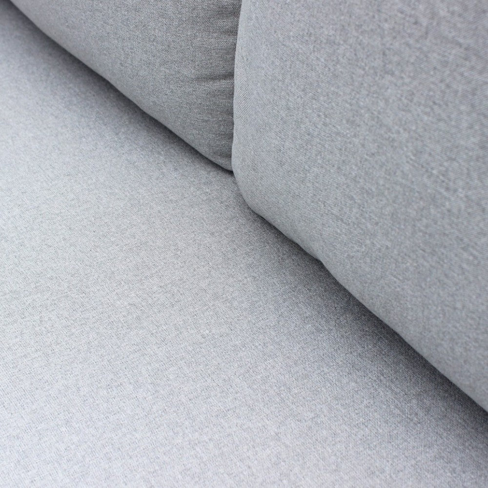 Divano in alluminio bianco con tavolino integrato e cuscini inclusi 70/135x75/140xH75 cm