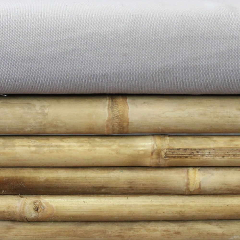 Divano rettangolare in legno bamboo marrone con cuscini 195x67xH35/80 cm Bronx