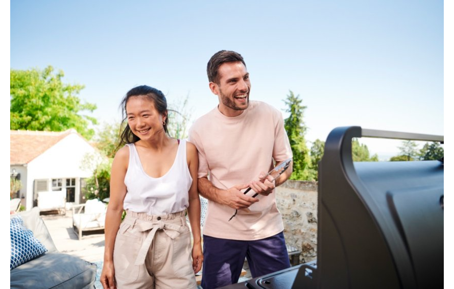 Barbecue a gas 3 bruciatori in acciaio fornello laterale e coperchio con termometro COMPACT 3LS