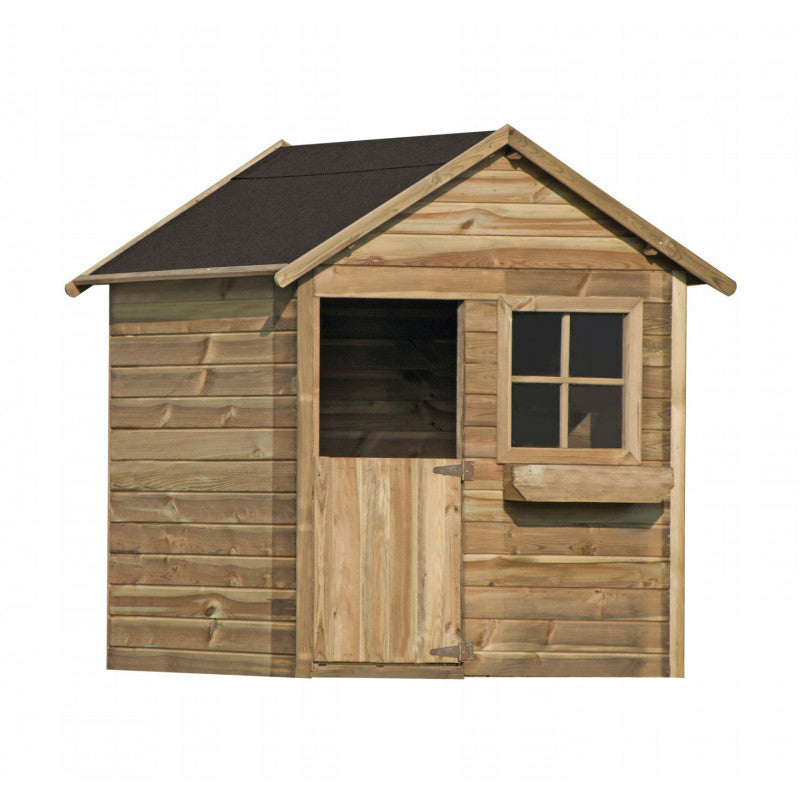 Casetta in legno da giardino per bambini con pareti pitturabili e tetto impermeabile Happy Place