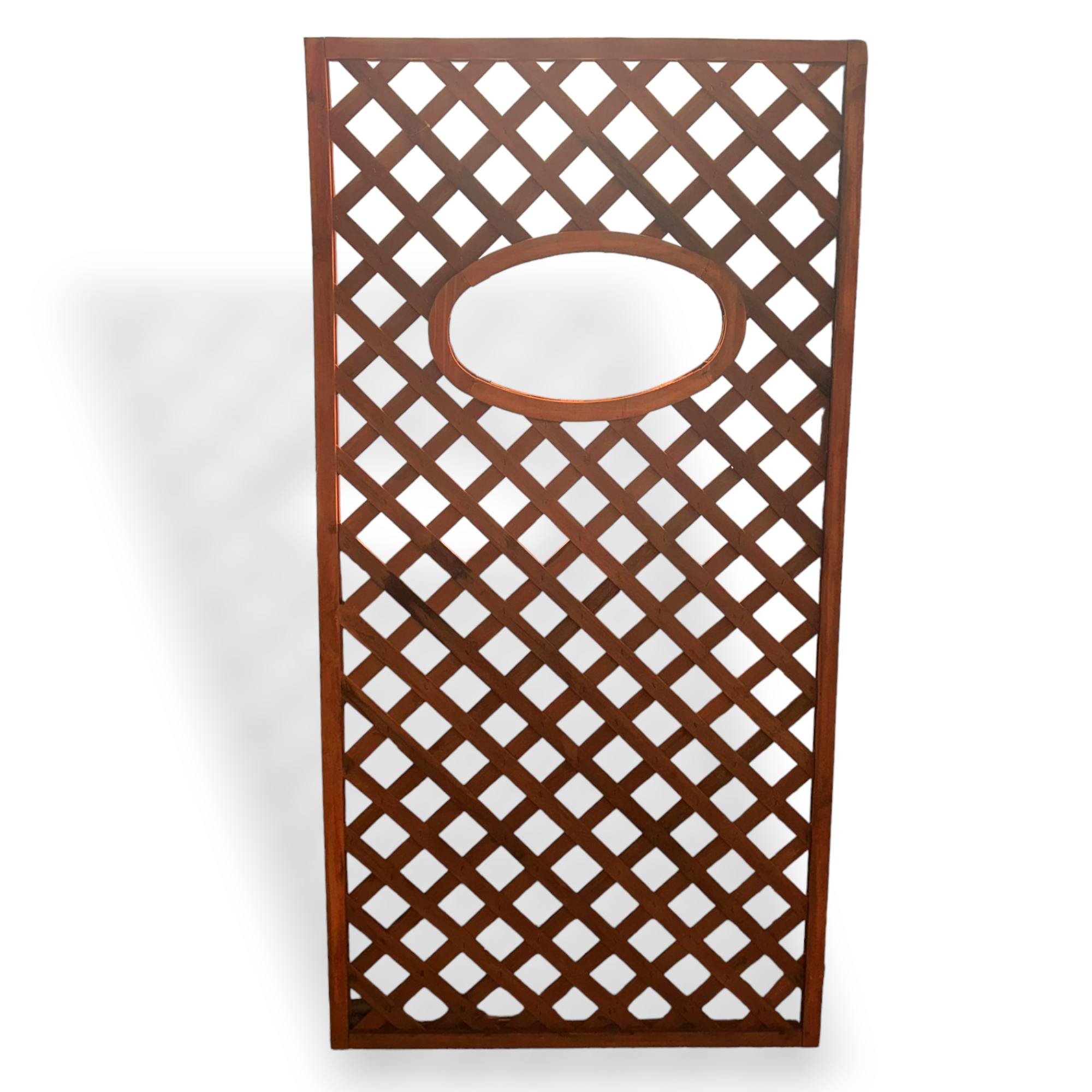 Traliccio pannello grigliato in legno 90x180 cm recinzione da giardino balcone con foro ovale ornamentale